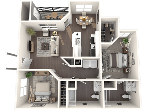 Newport Village 2 Bed 2 Bath Floor Plan